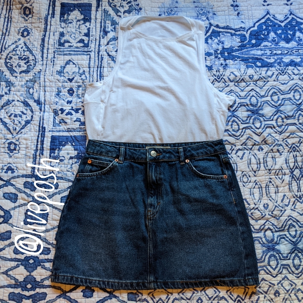 TOPSHOP Denim Skirt Size UK 12 EUR 40 USA 8